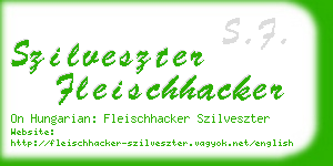 szilveszter fleischhacker business card